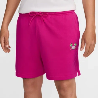 Nike Mens  Club Ft Flow Vibes Shorts In Fireberry/green