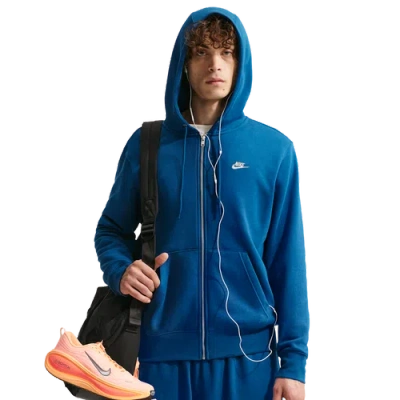 Nike Mens  Club Full-zip Hoodie In Blue