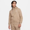 Nike Men's  Sportswear Club Fleece Full-zip Hoodie In White/tan