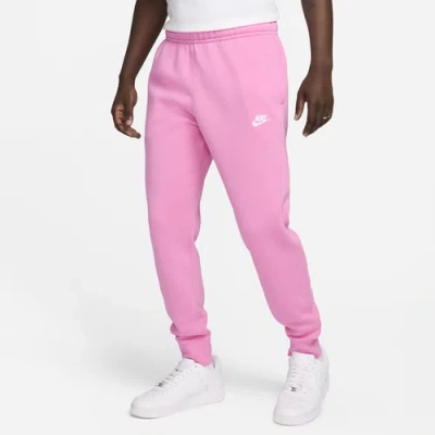 Nike Mens  Club Joggers In Playful Pink/playful Pink/white