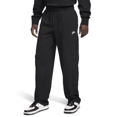 Nike Mens  Club Knit Open Hem Pants In Black