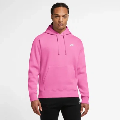 Nike Mens  Club Pullover Hoodie In Playful Pink/white