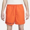 Nike Mens  Club Varsity Flow Shorts In Safety Orange/white