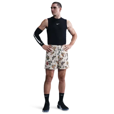 Nike Mens  Dri-fit Practice Mesh 5" Short In Light Khaki/black
