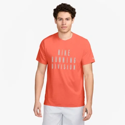 Nike Mens  Dri-fit Rise 365 Run Div Ss In Pink/white