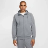 Nike Men's Primary Fleece Dri-fit Uv Full-zip Performance Hoodie In Grey/grey