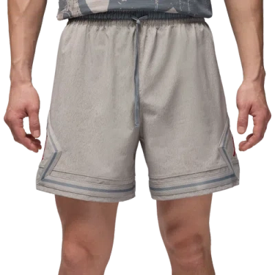 Nike Mens  Dri-fit Woven Diamond Shorts Gel Asw In Medium Grey/gym Red
