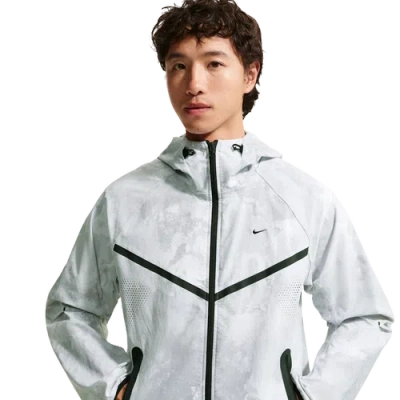 Nike Mens  Drifit Tech Woven Fz Windrunner Jacket Aop In Gray