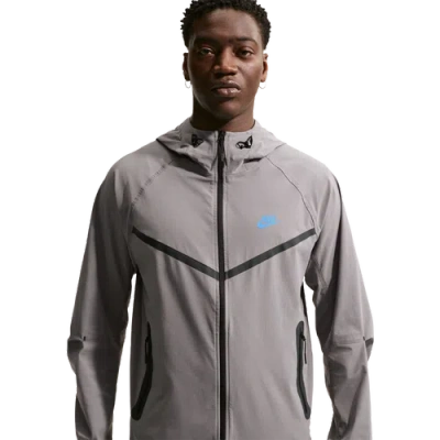 Nike Mens  Drifit Tech Woven Windrunner Fz Jacket In Gray