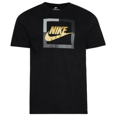 Nike Mens  Futura Block T-shirt In Black/gold/grey