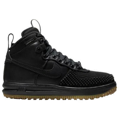 Nike Men's Lunar Force 1 Duckboots In Black/metallic Silver/anthracite