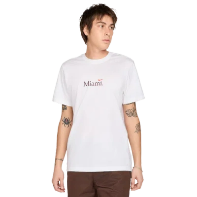Nike Mens  Miami Short Sleeve Crew T-shirt In White/cosmic Clay