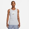 Nike Men's  Sportswear Club Cherry Blossom Tank Top In Wolf Grey