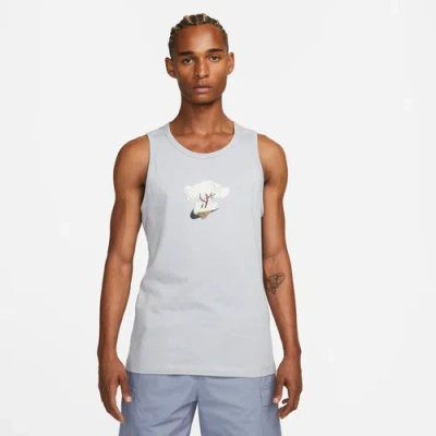 Nike Men's  Sportswear Club Cherry Blossom Tank Top In Wolf Grey