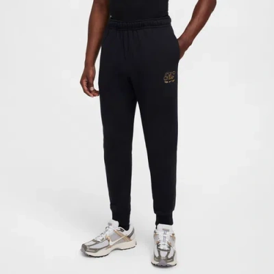 Nike Men's Logo Club Joggers In Black/black/gold