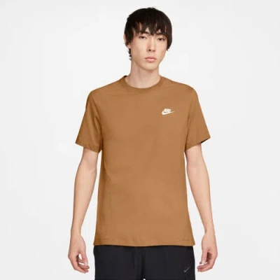 Nike Mens  Nsw Club Short Sleeve T-shirt In Wheat/white