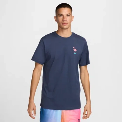 Nike Mens  Nsw Vibes Short Sleeve Crew T-shirt In Thunder Blue/pink