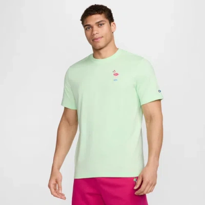 Nike Mens  Nsw Vibes Short Sleeve Crew T-shirt In Vapor Green/pink