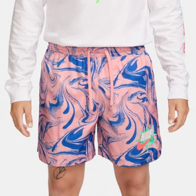 Nike Mens  Nsw Woven Flow Break Shorts In Bleached Coral/pink