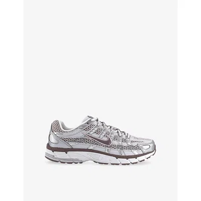 Nike Mens  P-6000 Leather And Mesh Low-top Trainers In Platinum Violet Taupe Gr