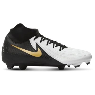 Nike Men's Phantom Luna 2 Academy Mg High-top Soccer Cleats In White/metallic Gold Coin/black