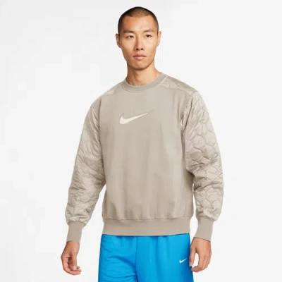 Nike Mens  Si Brushed Crew In Light Orewood/sail