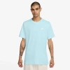 Nike Mens Sportswear Club Embroidered Small Hook Crew Neck Short Sleeve T-shirt Green Light Green In Glacier Blue/white