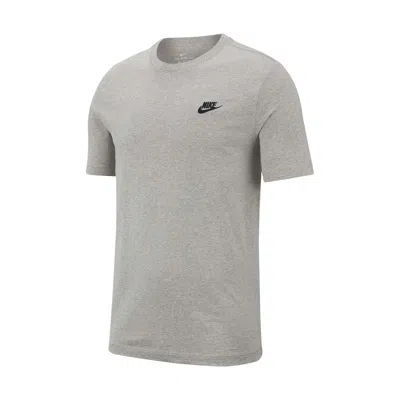 Nike Mens  Sportswear Club T-shirt_dk Grey Heather/black In Gray