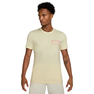 Nike Mens  Sweet Short Sleeve Crew T-shirt In Coconut Milk/denim Turquoise/multi