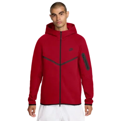 Nike Tech Windrunner Zip Hoodie In Red