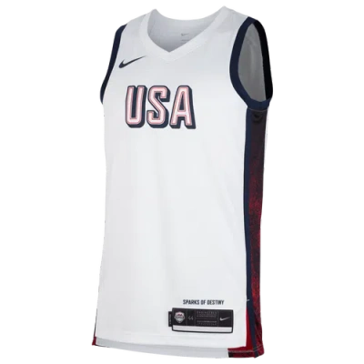 Nike Mens  Usa Olympics 24 Limited Jersey In White/sport Red/obsidian