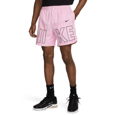 Nike Mens  Woven Monogram Flow Shorts In Pink Foam/black