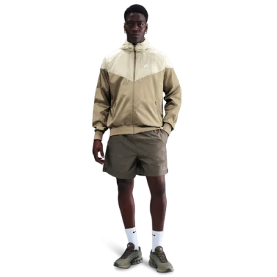 Nike Mens  Woven Windrunner Lined Hooded Jacket In Brown