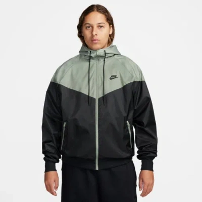 Nike Mens  Woven Windrunner Lined Hooded Jacket In Black/grey