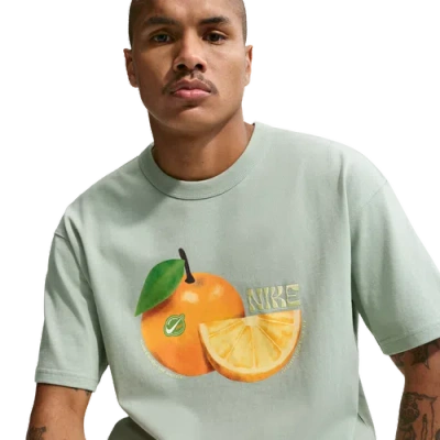 Nike Mens Nsw Premium Orange Loose Tee In Gray