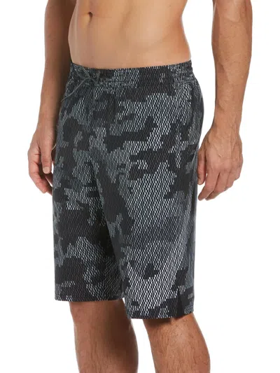 Nike Mens Printed Beachwear Swim Trunks In Grey