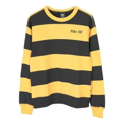 Nike Mens Sb Skateboard Striped Skate Sports Crew-neck Golden In Yellow