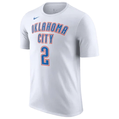Nike Mens Shai Gilgeous-alexander  Thunder Name & Number T-shirt In White