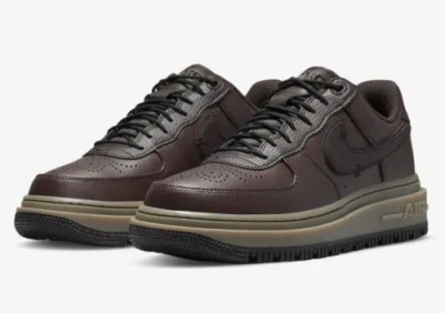 Pre-owned Nike Mens Size 9.5  Air Force 1 Luxe Sneakers Brown Basalt Brown Black Dn2451-200