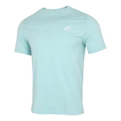 Nike Mens Sportswear Club Embroidered Small Hook Crew Neck Short Sleeve T-shirt Green Light Green