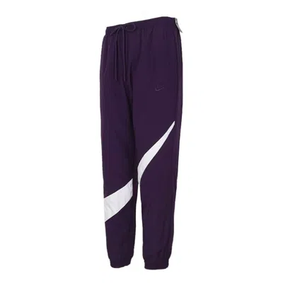 Nike Mens Sportswear Logo Print Tat Ankle Banded Sports Pants Purple In Blue
