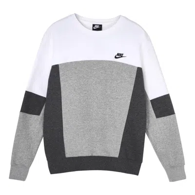Nike Mens Sportswear Splicing Crew-neck Sports White