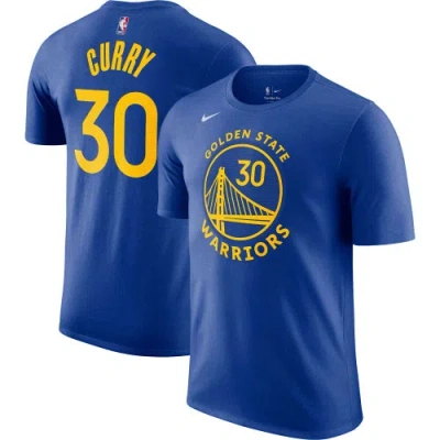 Nike Mens Stephen Curry  Warriors Name & Number T-shirt In Rush Blue