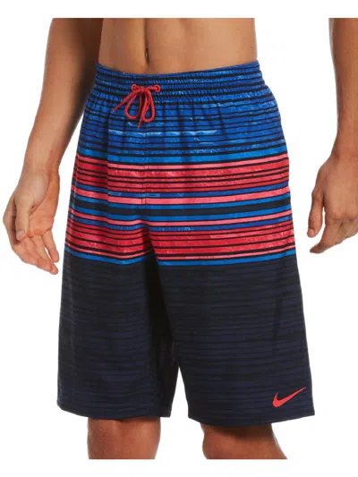 Nike Mens Striped Board Shorts Swim Trunks In Multi