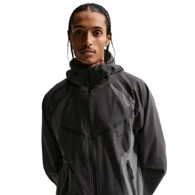 Nike Mens Tech Drifit Woven Cb Fz Windrunner Jacket In Black