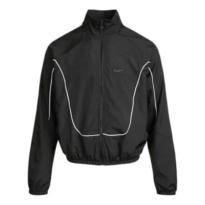 Nike Mens Throwback Multicolor Tat Basketball Stand Collar Jacket Black
