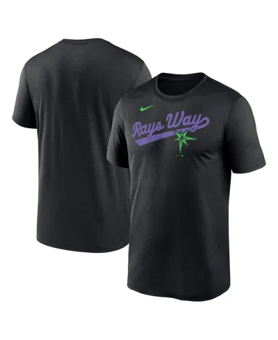 Nike Men'sâ Black Tampa Bay Rays 2025 City Connect Team Phrase Script Legend Performance T-shirt