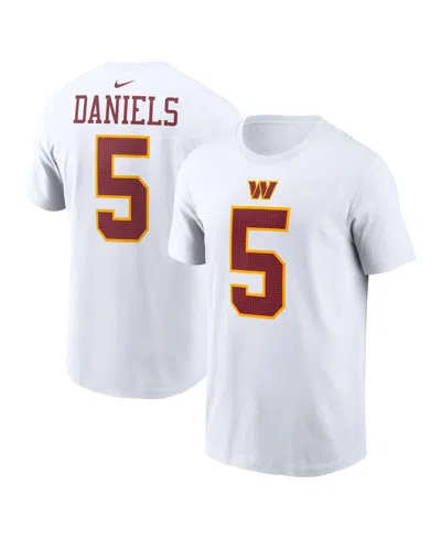 Nike Men'sâ Jayden Daniels White Washington Commanders Player Name Number T-shirt