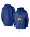 Nike Men's Royal Golden State Warriors Courtside Premium Club Anorak Quarter-zip Pullover Hoodie In Royal