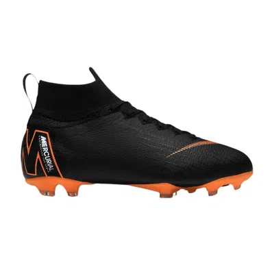 Pre-owned Nike Mercurial Superfly 6 Elite Fg Gs 'black Total Orange' | Kid's Size 6